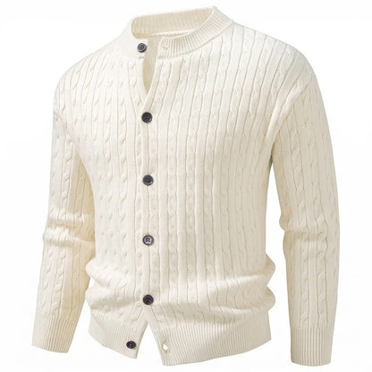 Christopher Cable Knit Button-Up Cardigan