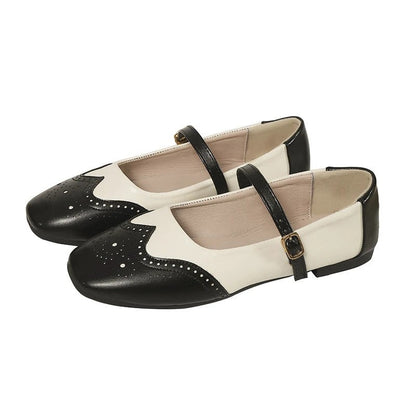 Daphne Women's Vintage Wingtip Mary Jane Flats
