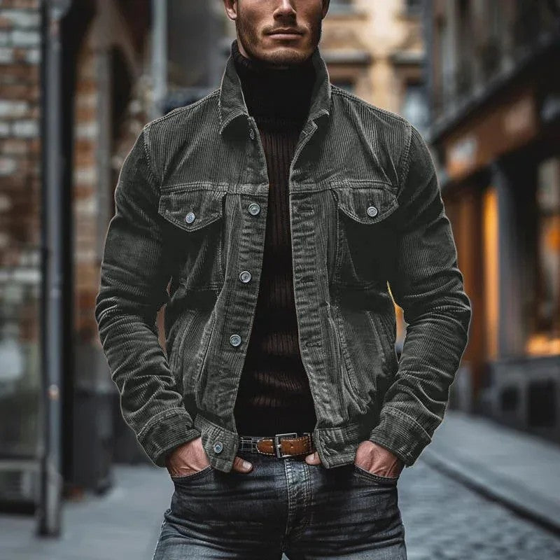 David Relaxed Corduroy Button-Up Jacket