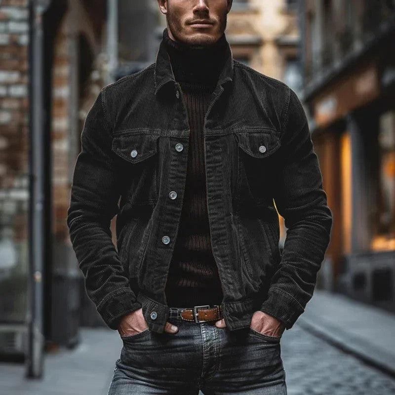 David Relaxed Corduroy Button-Up Jacket