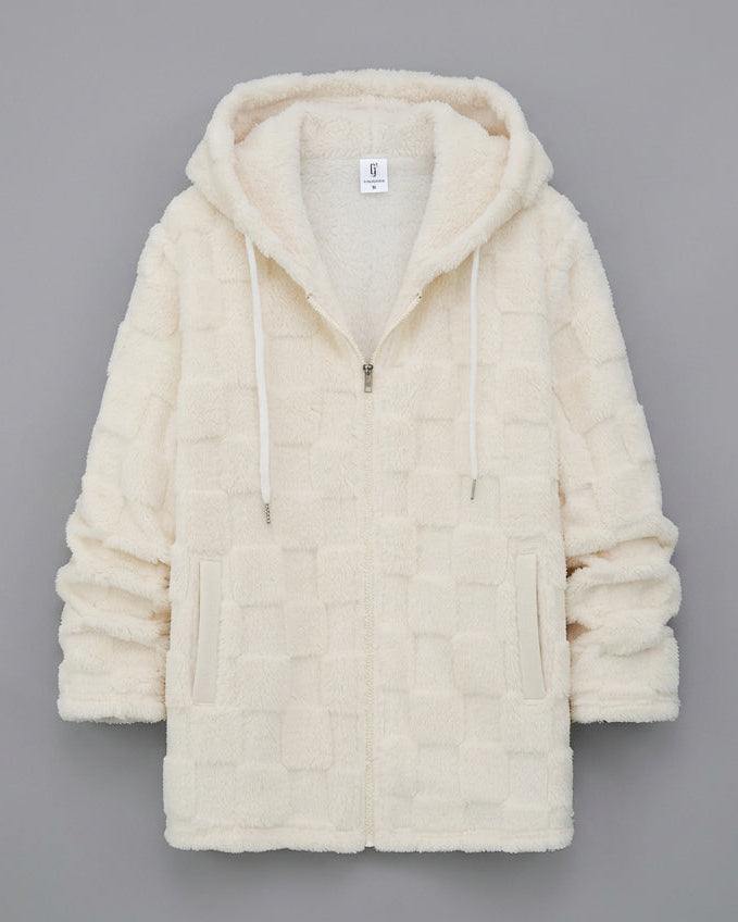 Derek Textured Fleece Hooded Zip Jacket