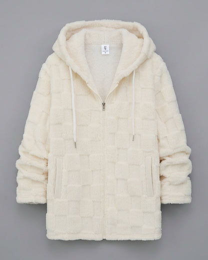 Derek Textured Fleece Hooded Zip Jacket