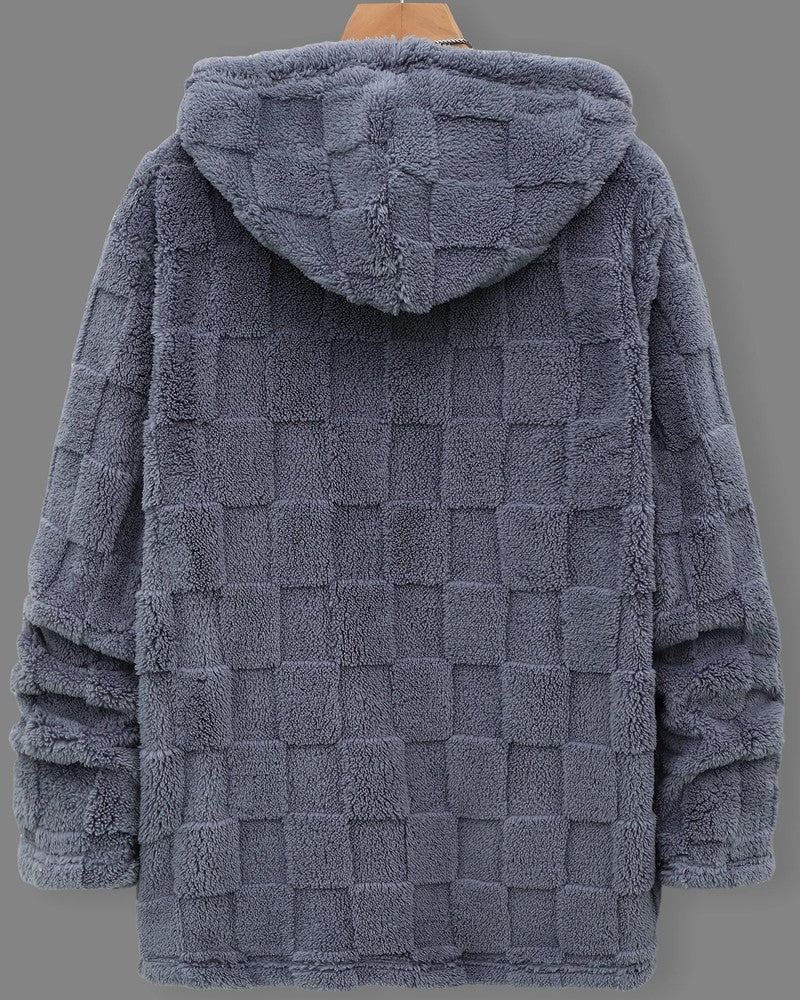 Derek Textured Fleece Hooded Zip Jacket
