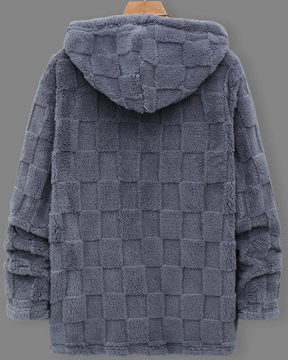 Derek Textured Fleece Hooded Zip Jacket