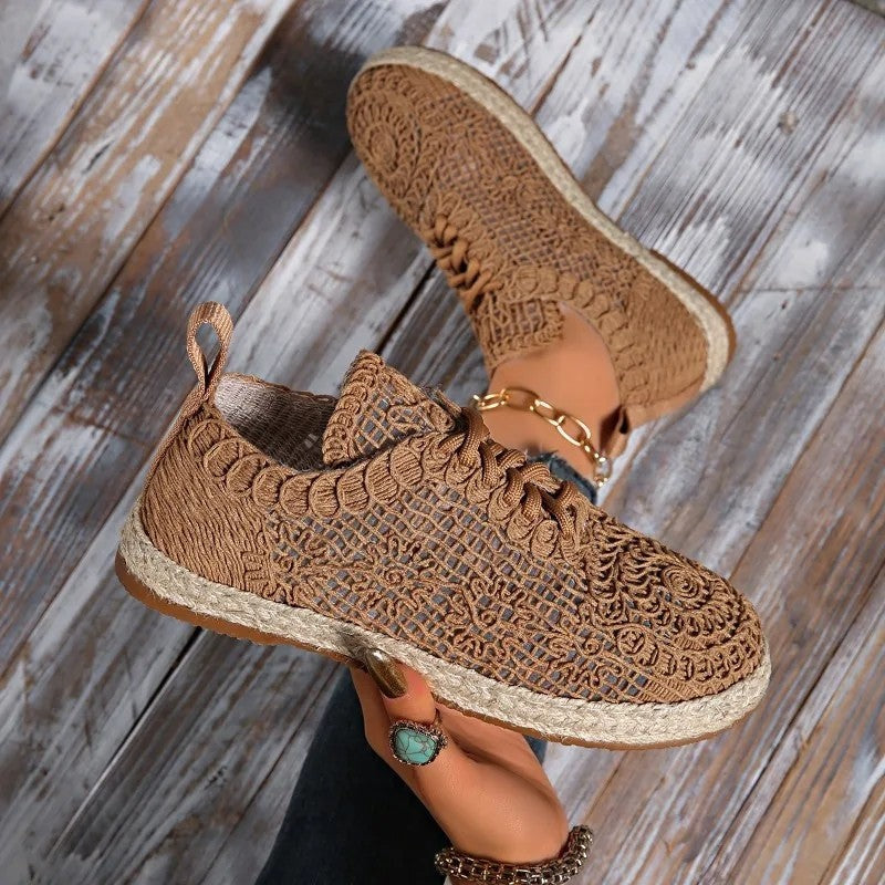 Diana Women's Crochet Lace Espadrille Sneakers