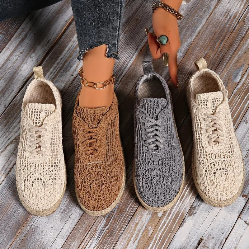 Diana Women's Crochet Lace Espadrille Sneakers