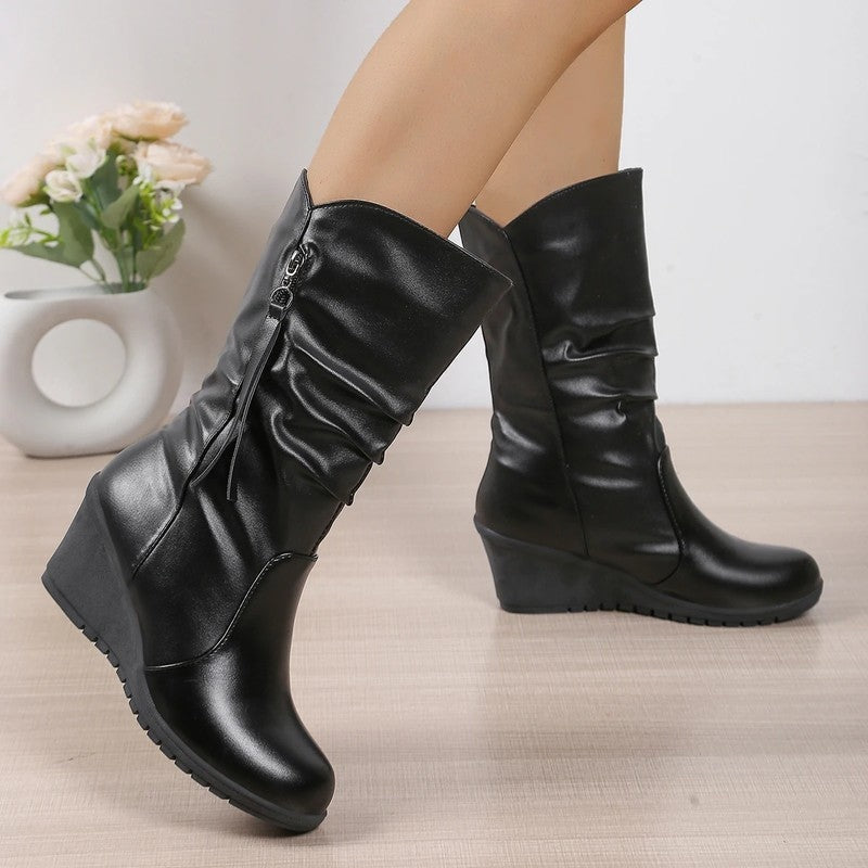 Diana Women's Wedge Mid-Calf Boots
