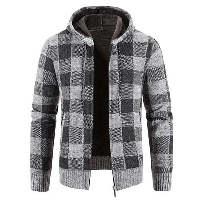 Eduardo Plaid Fleece Hooded Zip Jacket
