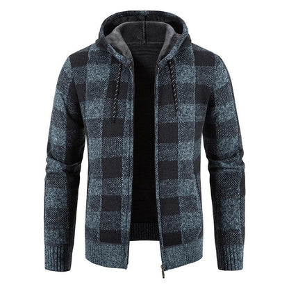 Eduardo Plaid Fleece Hooded Zip Jacket