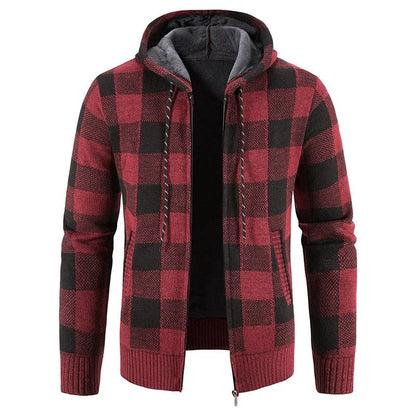 Eduardo Plaid Fleece Hooded Zip Jacket
