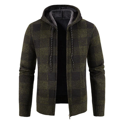 Eduardo Plaid Fleece Hooded Zip Jacket