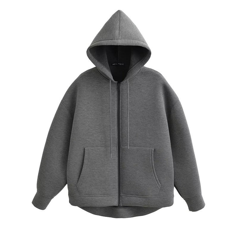 Elena Relaxed Zip-Up Hooded Sweatshirt