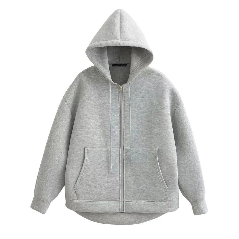 Elena Relaxed Zip-Up Hooded Sweatshirt