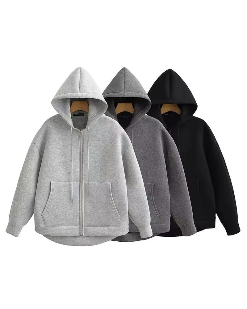 Elena Relaxed Zip-Up Hooded Sweatshirt