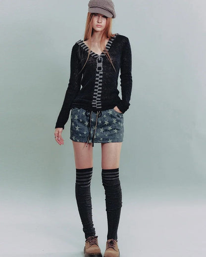 Ella Sheer Stripe Knit Sweater