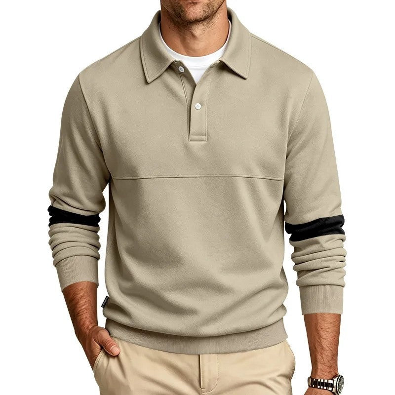 Emil Relaxed Cotton Long Sleeve Polo