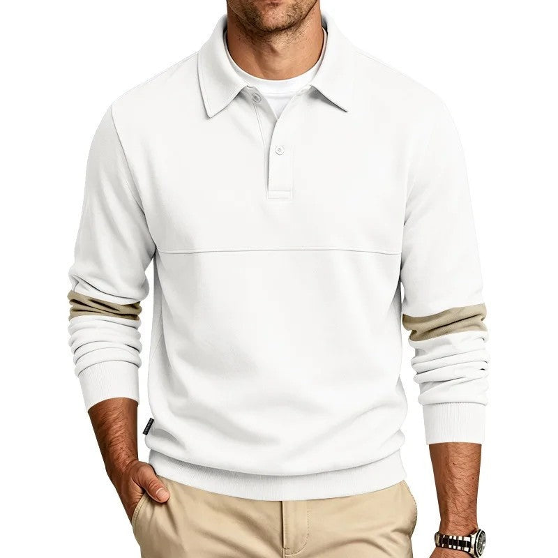 Emil Relaxed Cotton Long Sleeve Polo