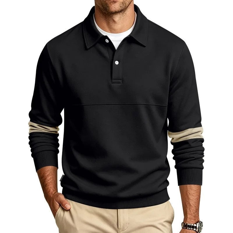 Emil Relaxed Cotton Long Sleeve Polo