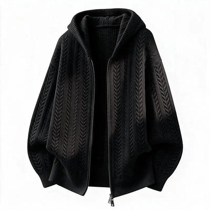 Erik Relaxed Cable Knit Zip Hoodie