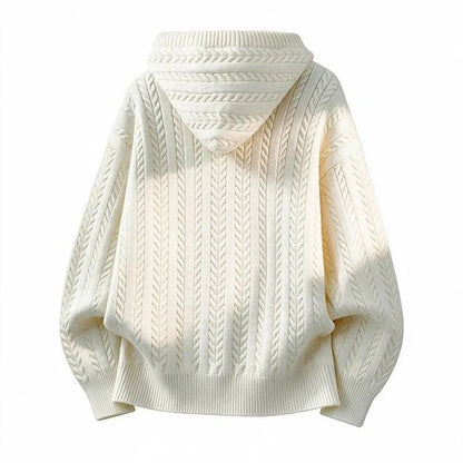 Erik Relaxed Cable Knit Zip Hoodie