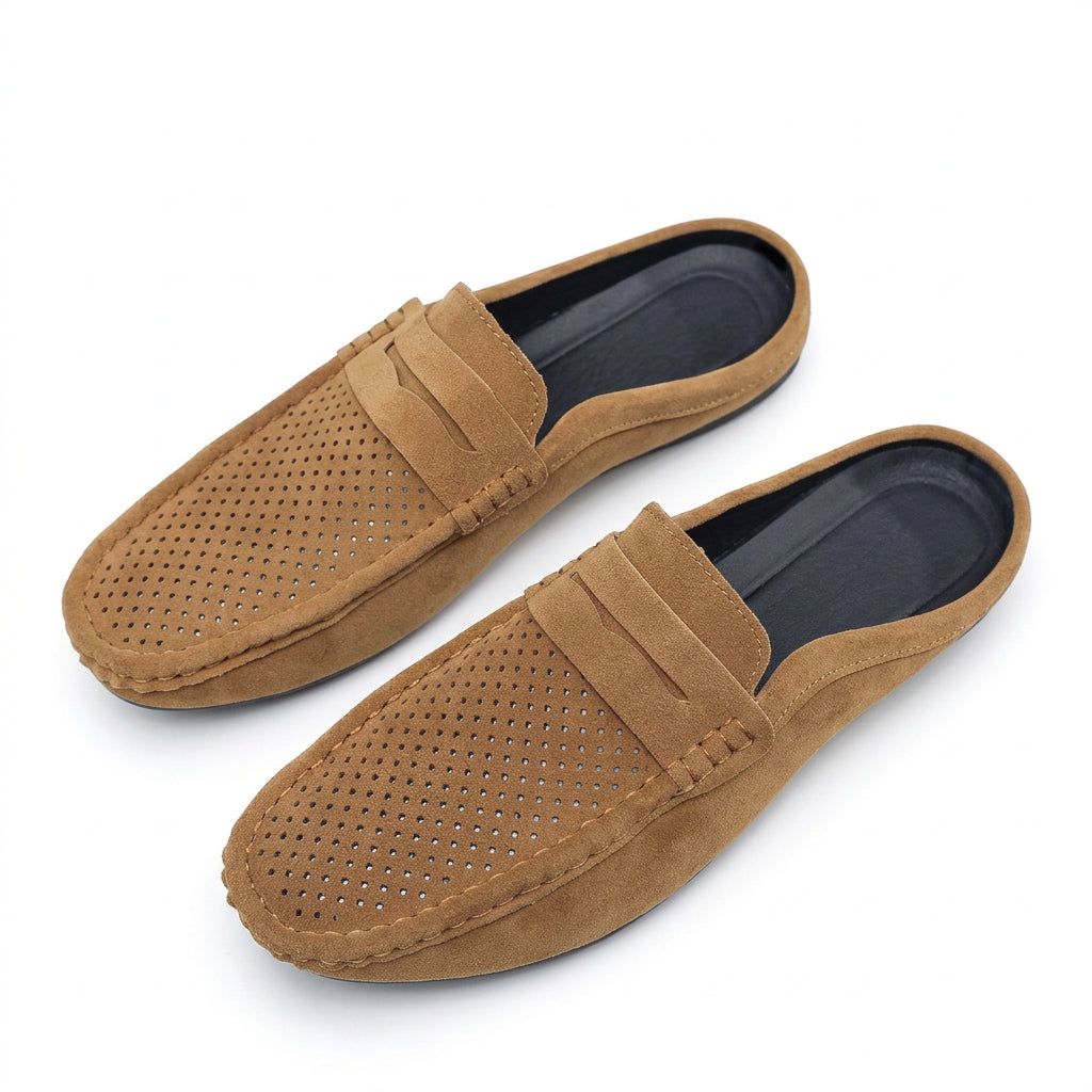 Ethan Men's Perforated Slip-On Loafer Mule