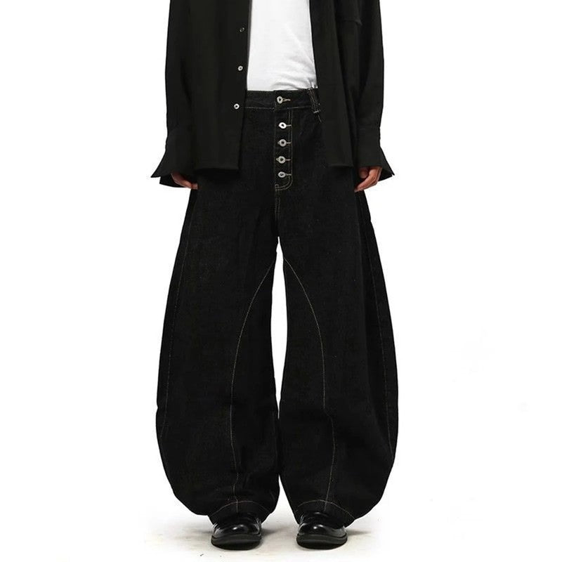 Felix Wide-Leg Contrast Stitch Denim Jeans