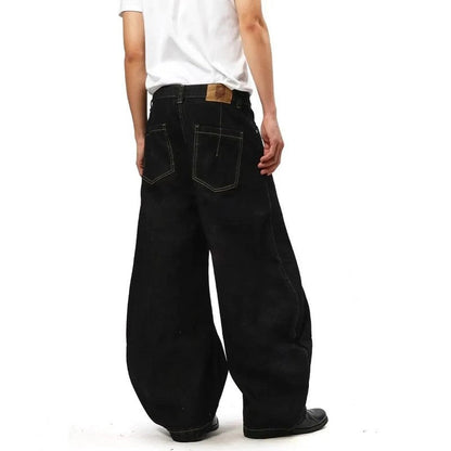 Felix Wide-Leg Contrast Stitch Denim Jeans