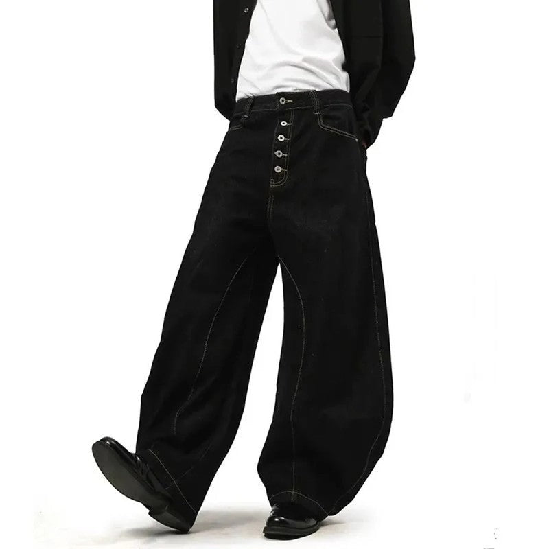 Felix Wide-Leg Contrast Stitch Denim Jeans