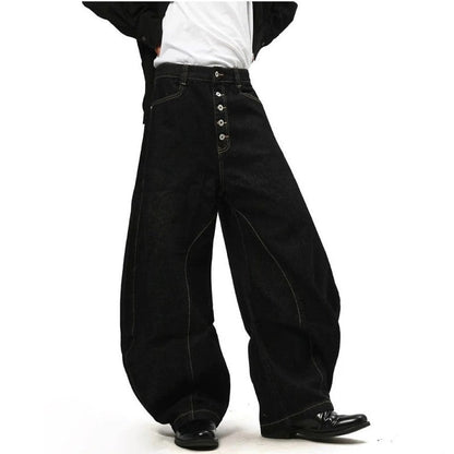 Felix Wide-Leg Contrast Stitch Denim Jeans