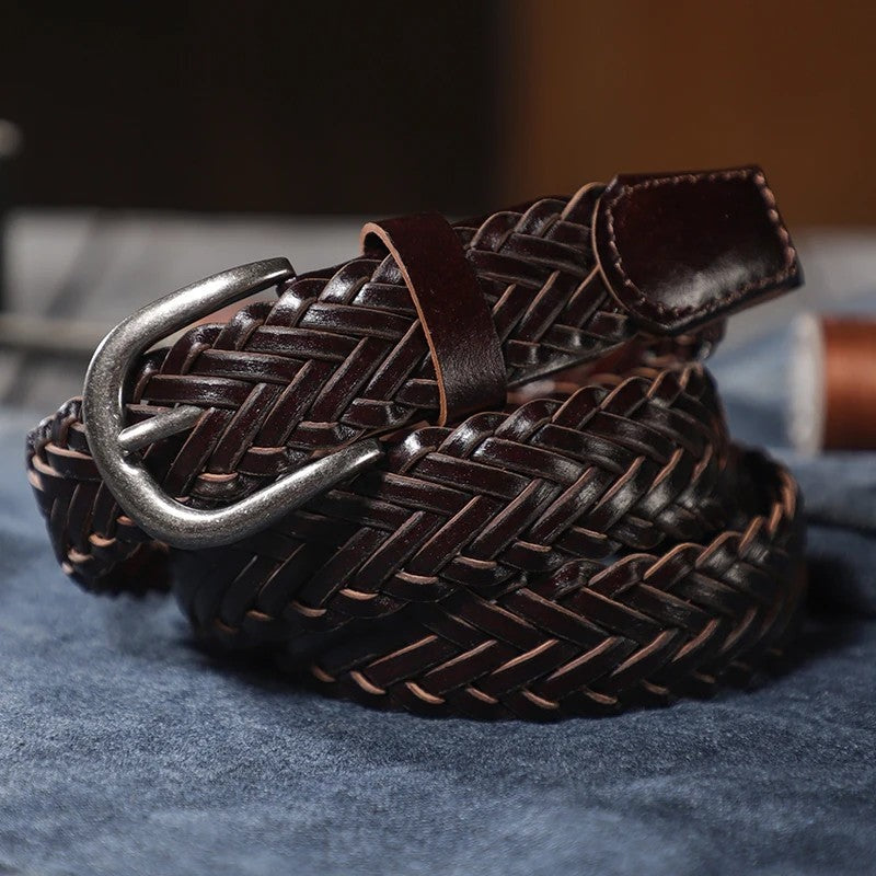 Frances Braided Woven Leather Belt