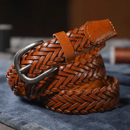 Frances Braided Woven Leather Belt