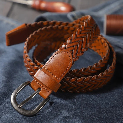 Frances Braided Woven Leather Belt