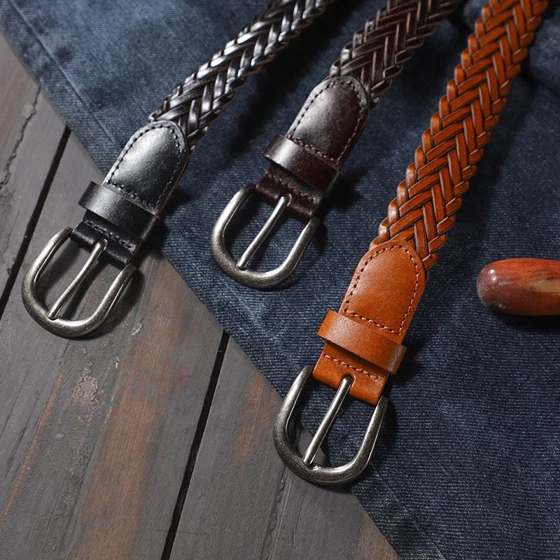 Frances Braided Woven Leather Belt