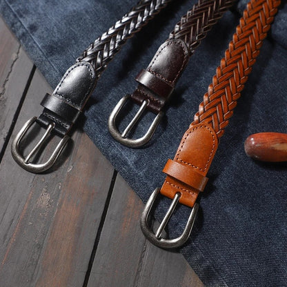 Frances Braided Woven Leather Belt