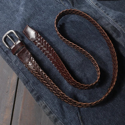 Frances Braided Woven Leather Belt