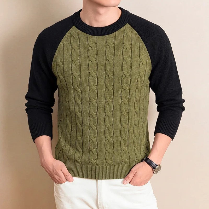 Graham Men's Raglan Cable Knit Sweater