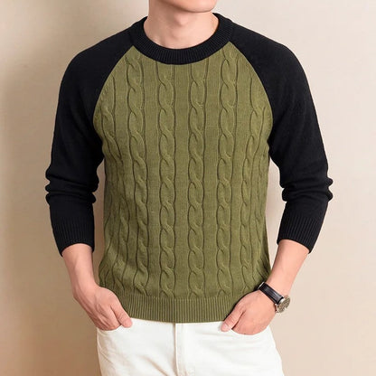 Graham Men's Raglan Cable Knit Sweater