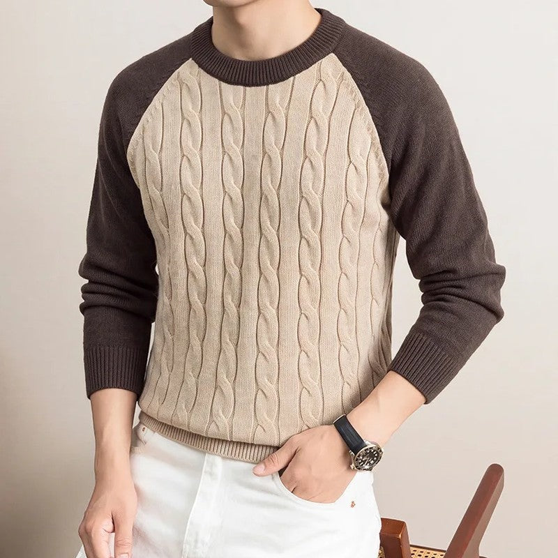 Graham Men's Raglan Cable Knit Sweater