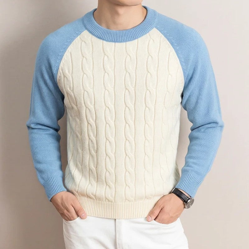 Graham Men's Raglan Cable Knit Sweater