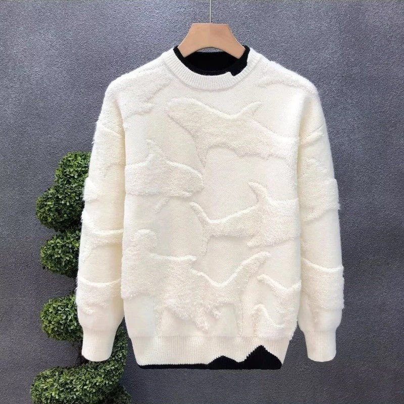 Harry Textured Shark Pattern Knit Sweater