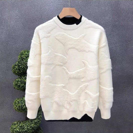 Harry Textured Shark Pattern Knit Sweater