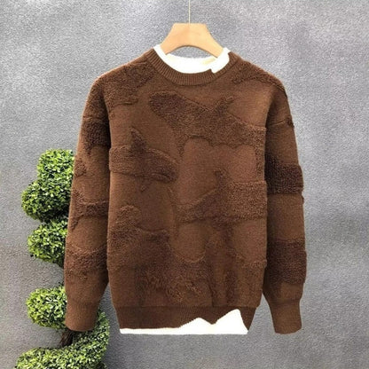 Harry Textured Shark Pattern Knit Sweater