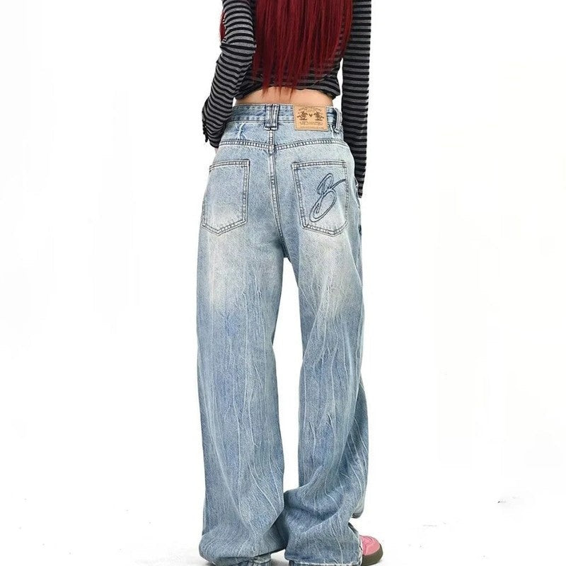 Hazel Relaxed Asymmetric Button Wide-Leg Jeans
