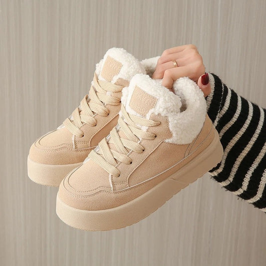 Heather Women's Fleece Lined Platform Sneakers