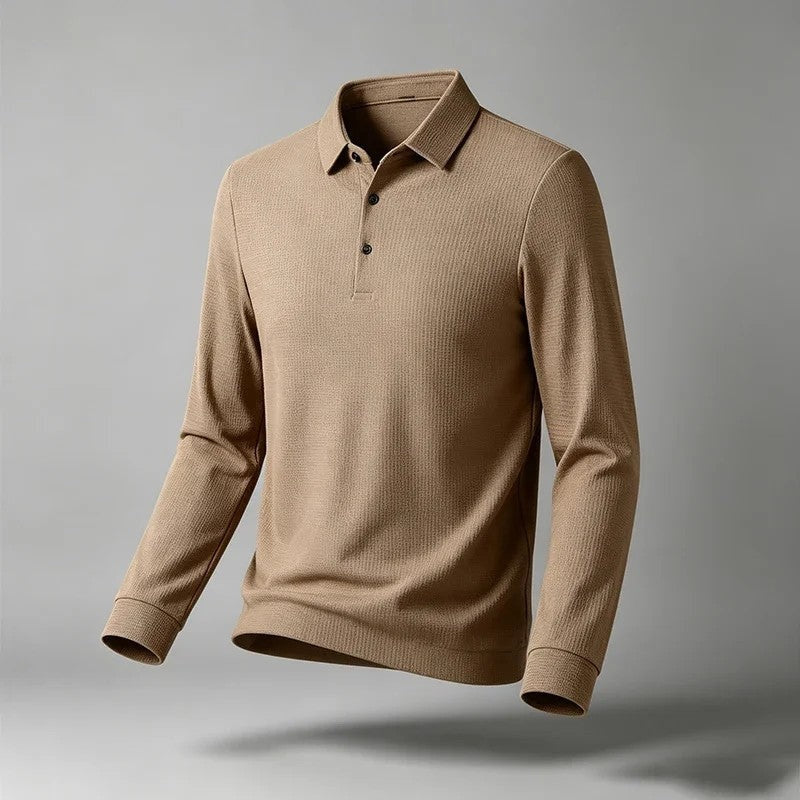 Henry Relaxed Stretch Long Sleeve Polo