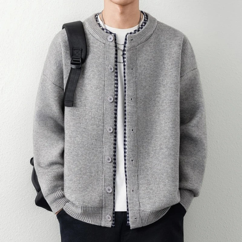 Hugh Men's Relaxed Knit Button-Up Cardigan