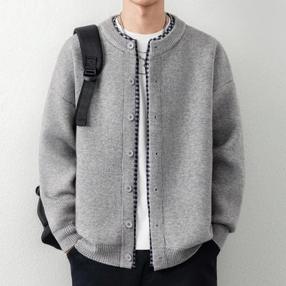 Hugh Men's Relaxed Knit Button-Up Cardigan