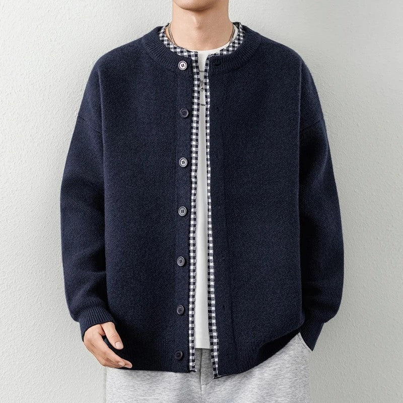 Hugh Men's Relaxed Knit Button-Up Cardigan