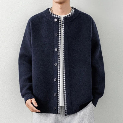 Hugh Men's Relaxed Knit Button-Up Cardigan