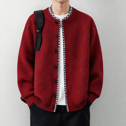 Hugh Men's Relaxed Knit Button-Up Cardigan